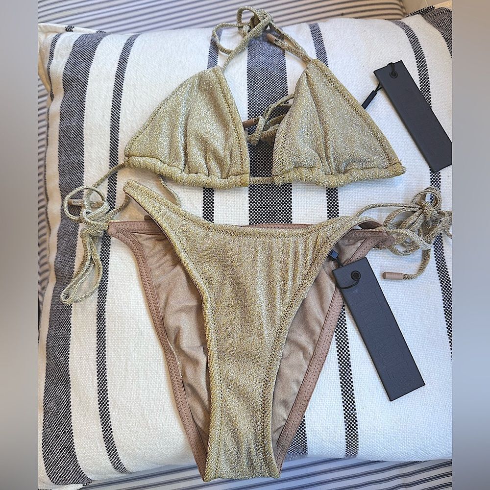 TRIANGL VINCA GOLD SET NEW WITH TAGS + BAG - Picture 5 of 8